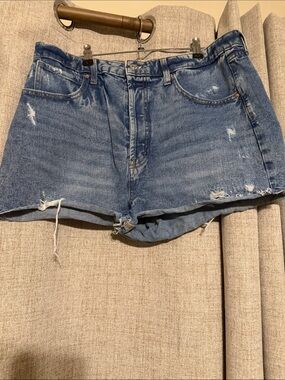 Wild Fable - Distressed High-Rise Denim Shorts - 14